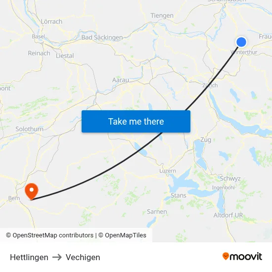 Hettlingen to Vechigen map
