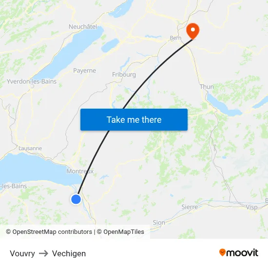 Vouvry to Vechigen map