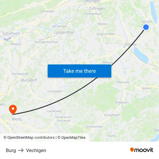 Burg to Vechigen map