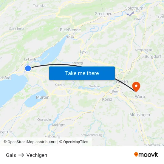 Gals to Vechigen map