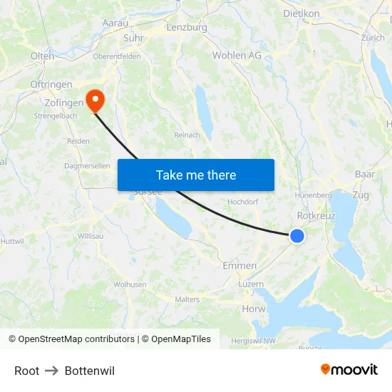 Root to Bottenwil map