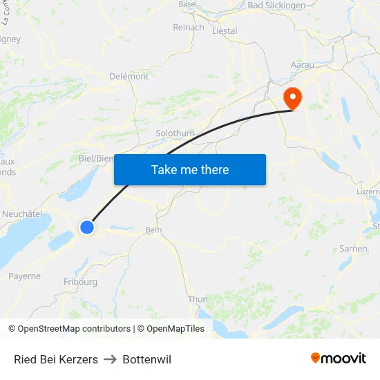 Ried Bei Kerzers to Bottenwil map