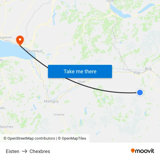 Eisten to Chexbres map