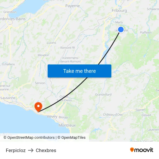 Ferpicloz to Chexbres map
