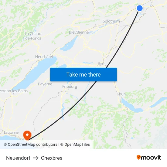 Neuendorf to Chexbres map