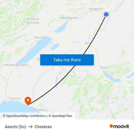 Aeschi (So) to Chexbres map