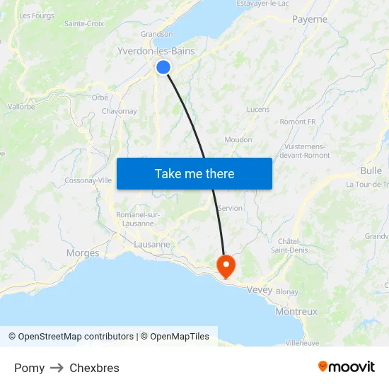 Pomy to Chexbres map
