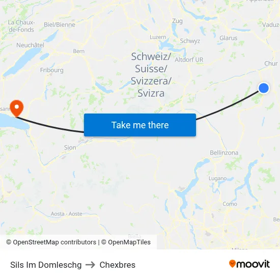 Sils Im Domleschg to Chexbres map