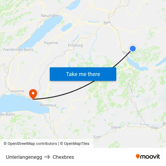 Unterlangenegg to Chexbres map