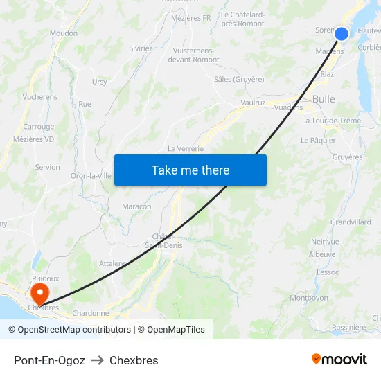 Pont-En-Ogoz to Chexbres map