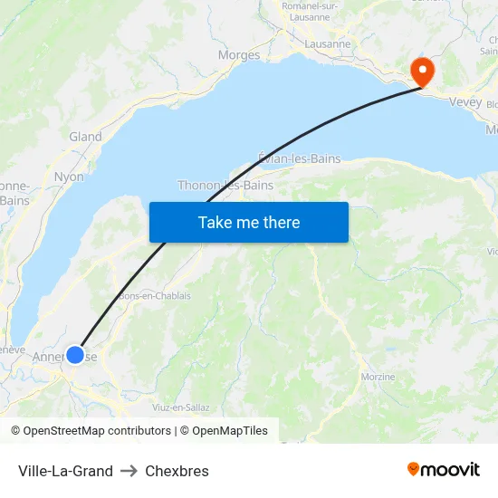 Ville-La-Grand to Chexbres map