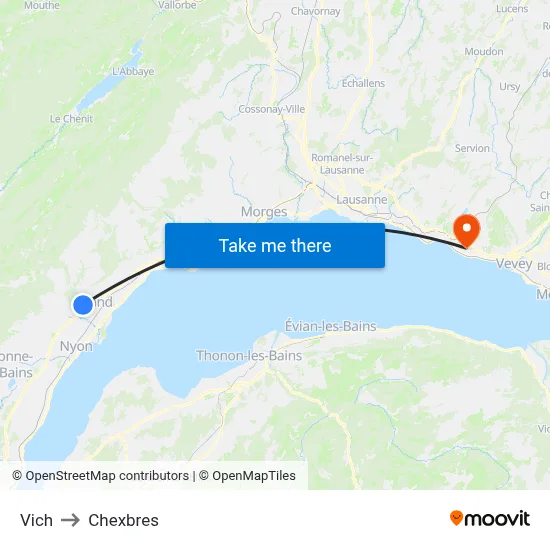 Vich to Chexbres map