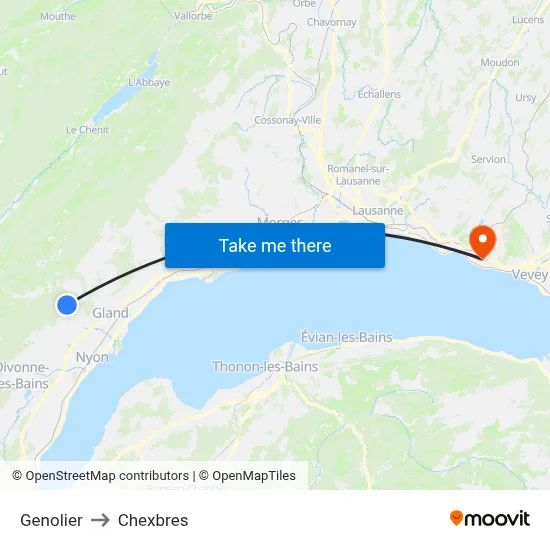Genolier to Chexbres map