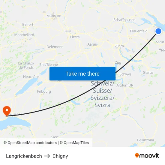 Langrickenbach to Chigny map