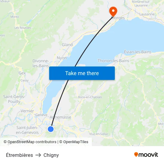 Étrembières to Chigny map