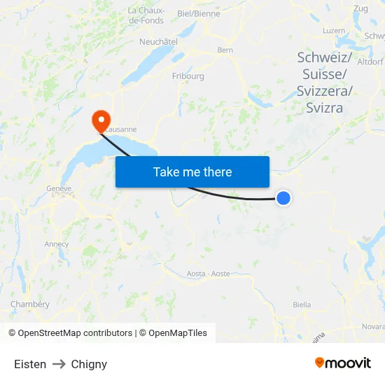 Eisten to Chigny map