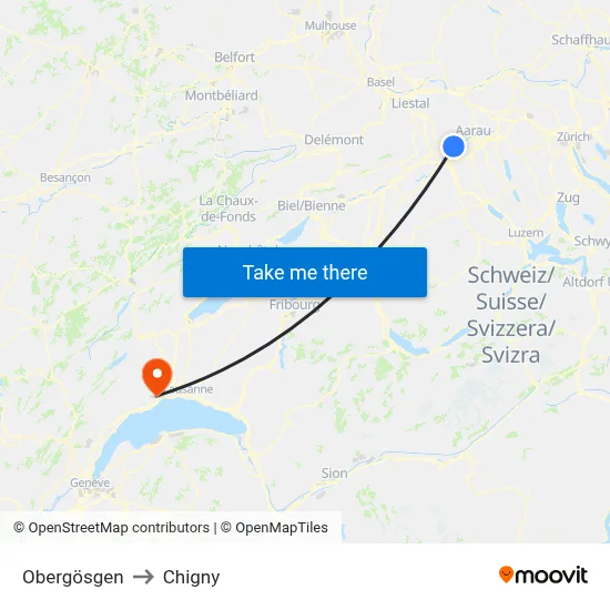 Obergösgen to Chigny map