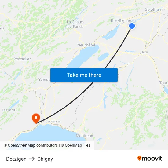 Dotzigen to Chigny map