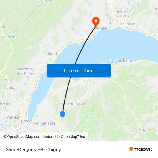 Saint-Cergues to Chigny map