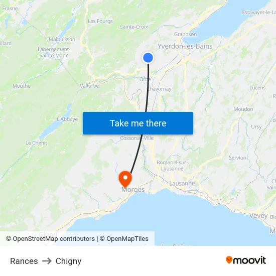 Rances to Chigny map