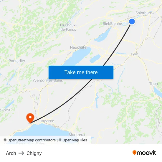 Arch to Chigny map
