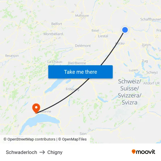 Schwaderloch to Chigny map