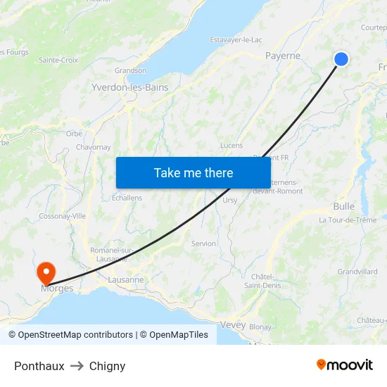 Ponthaux to Chigny map