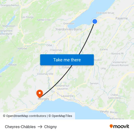 Cheyres-Châbles to Chigny map