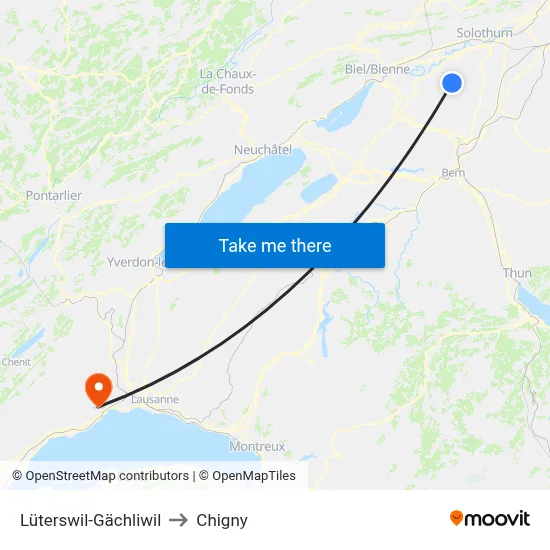 Lüterswil-Gächliwil to Chigny map