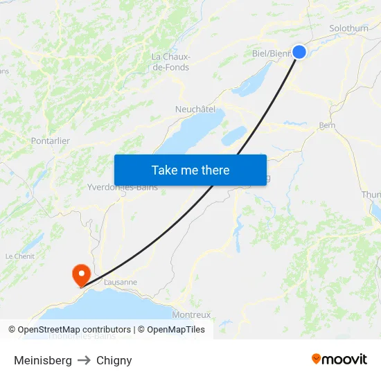 Meinisberg to Chigny map