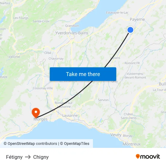 Fétigny to Chigny map