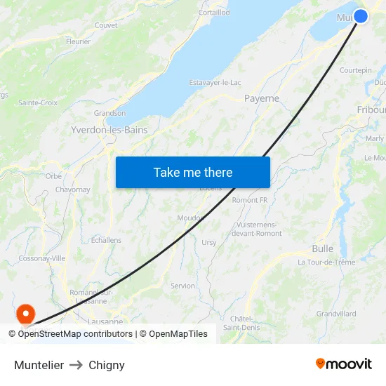 Muntelier to Chigny map