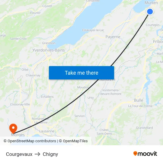 Courgevaux to Chigny map
