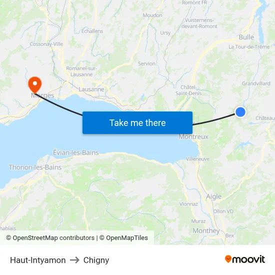 Haut-Intyamon to Chigny map