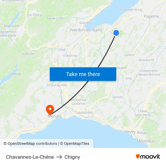 Chavannes-Le-Chêne to Chigny map