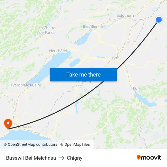 Busswil Bei Melchnau to Chigny map