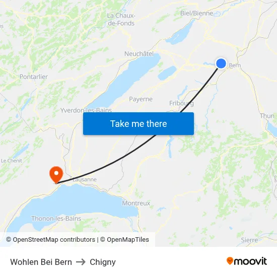 Wohlen Bei Bern to Chigny map