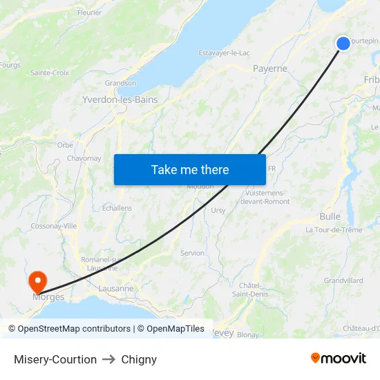 Misery-Courtion to Chigny map