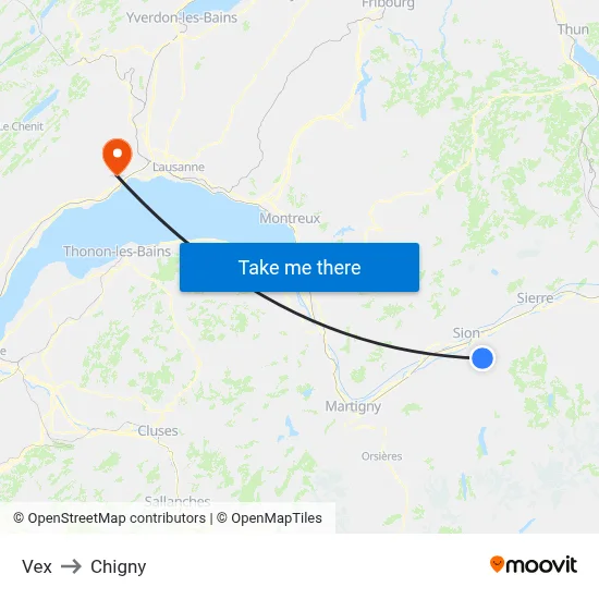 Vex to Chigny map