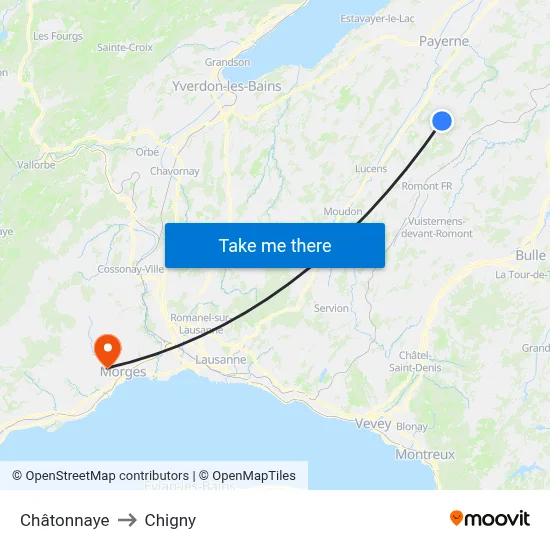 Châtonnaye to Chigny map