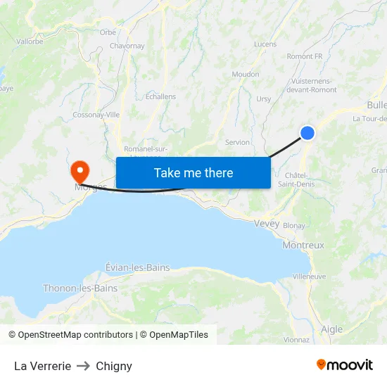 La Verrerie to Chigny map