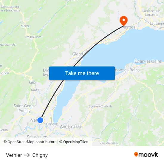 Vernier to Chigny map