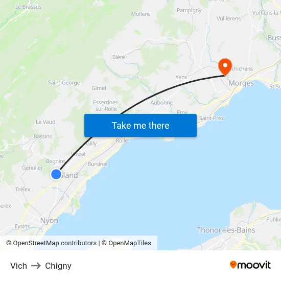 Vich to Chigny map