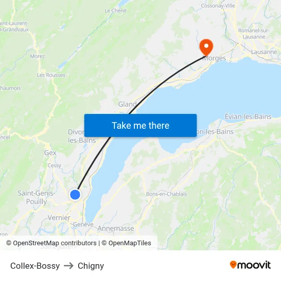 Collex-Bossy to Chigny map