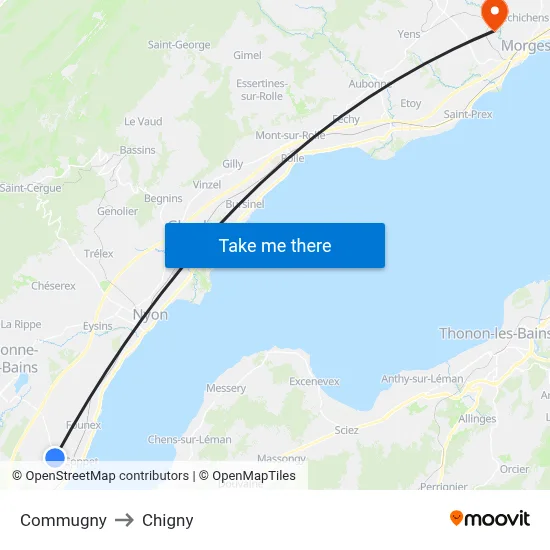 Commugny to Chigny map