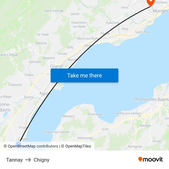Tannay to Chigny map
