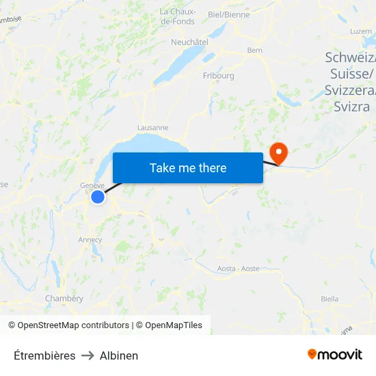 Étrembières to Albinen map