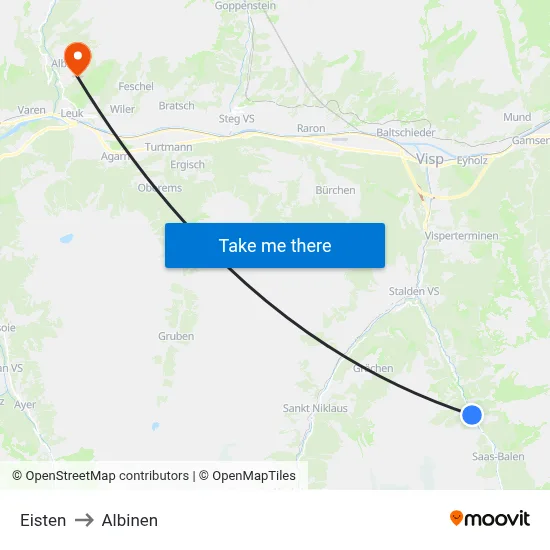 Eisten to Albinen map