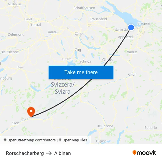 Rorschacherberg to Albinen map