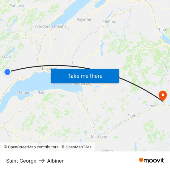 Saint-George to Albinen map